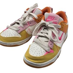 Nike Dunk Low Shoes Youth Size 7 Pink Orange Yellow Athletic Sneakers DX2666-100
